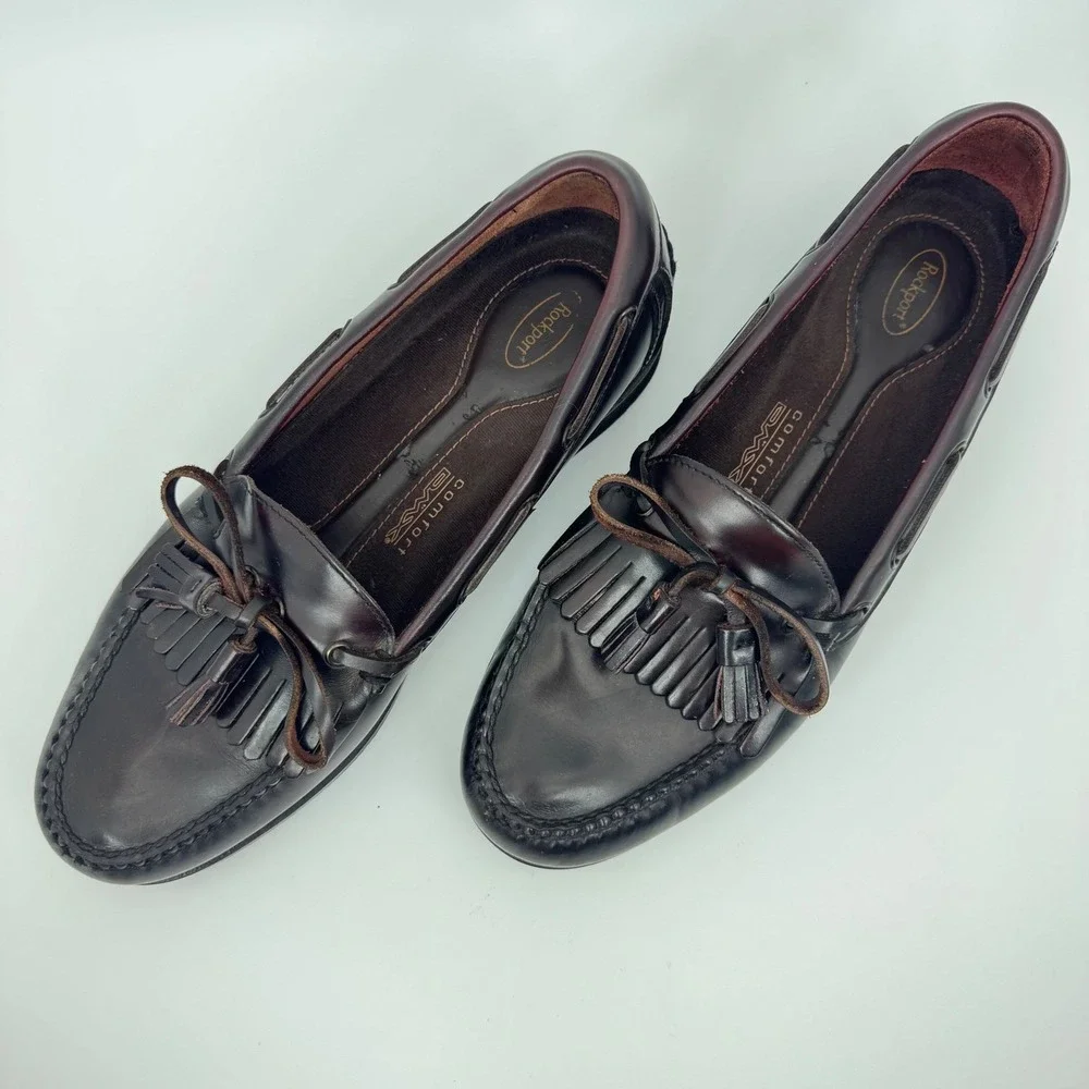Rockport Comfort DMX Mens Brown Leather‎ Tassel Loafer Dress Shoes Size  11M